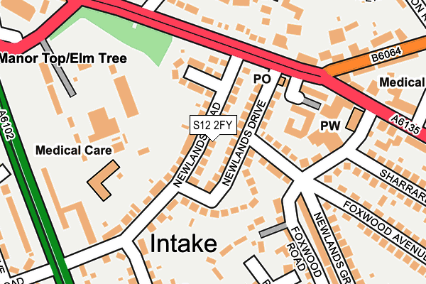 S12 2FY map - OS OpenMap – Local (Ordnance Survey)