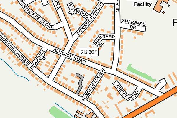 S12 2GF map - OS OpenMap – Local (Ordnance Survey)