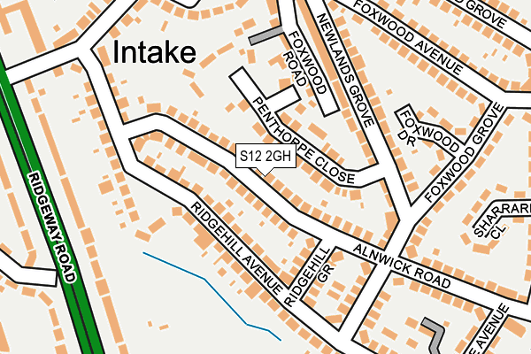 S12 2GH map - OS OpenMap – Local (Ordnance Survey)