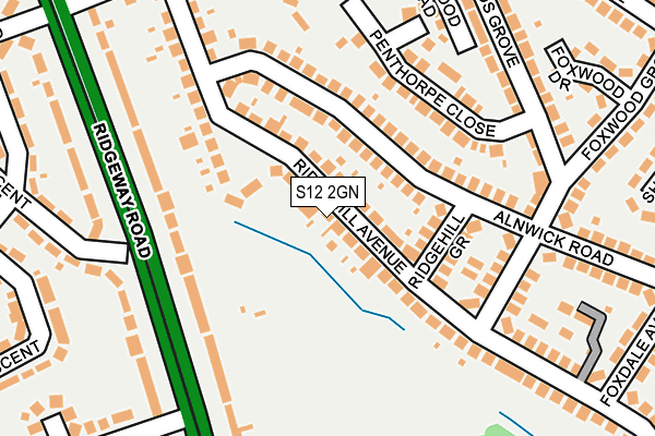S12 2GN map - OS OpenMap – Local (Ordnance Survey)