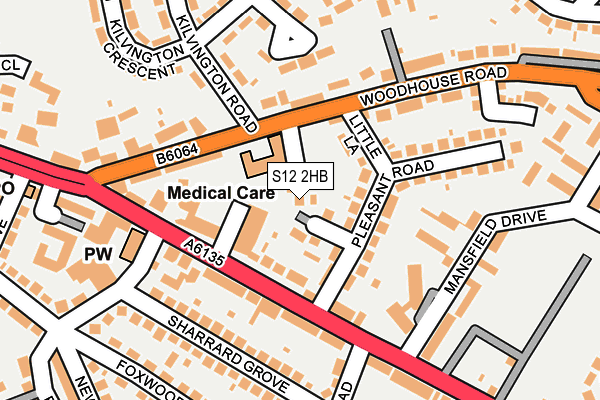 S12 2HB map - OS OpenMap – Local (Ordnance Survey)