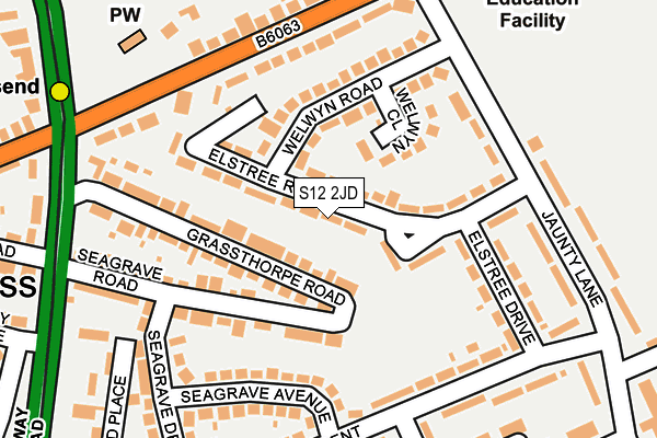 S12 2JD map - OS OpenMap – Local (Ordnance Survey)