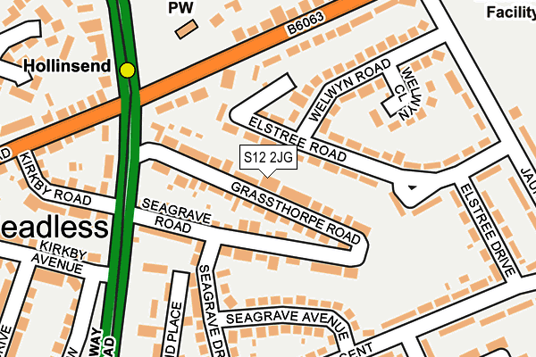 S12 2JG map - OS OpenMap – Local (Ordnance Survey)