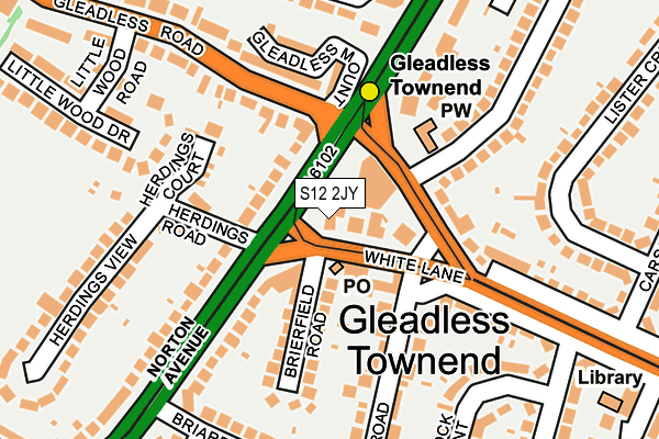 S12 2JY map - OS OpenMap – Local (Ordnance Survey)