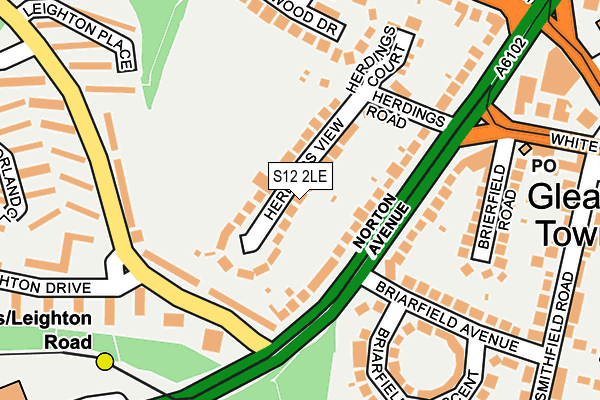 S12 2LE map - OS OpenMap – Local (Ordnance Survey)