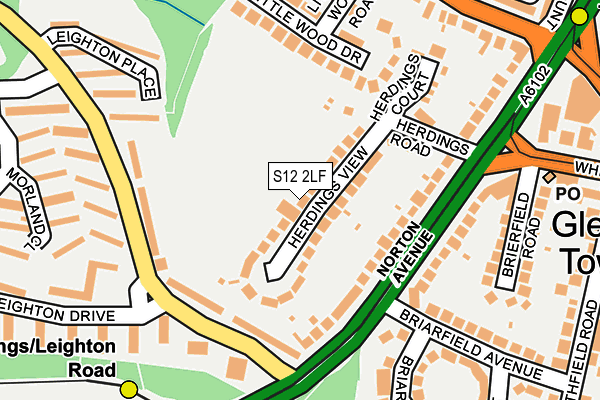 S12 2LF map - OS OpenMap – Local (Ordnance Survey)