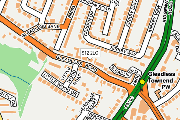 S12 2LG map - OS OpenMap – Local (Ordnance Survey)
