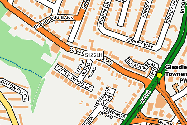S12 2LH map - OS OpenMap – Local (Ordnance Survey)