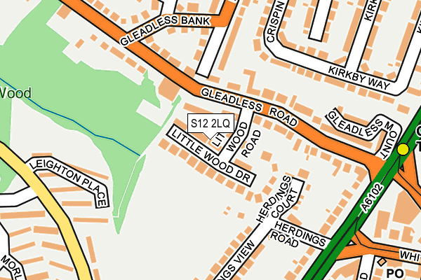 S12 2LQ map - OS OpenMap – Local (Ordnance Survey)