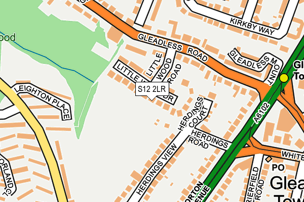 S12 2LR map - OS OpenMap – Local (Ordnance Survey)