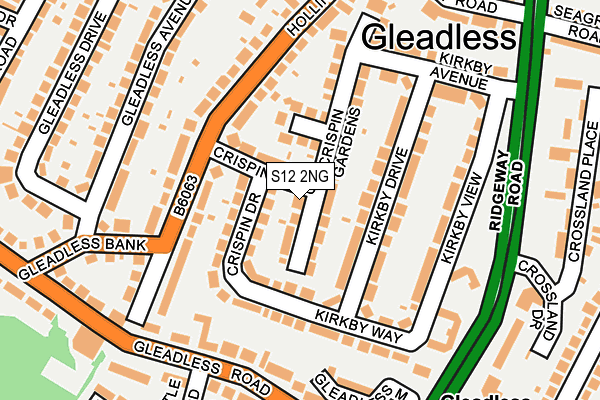 S12 2NG map - OS OpenMap – Local (Ordnance Survey)