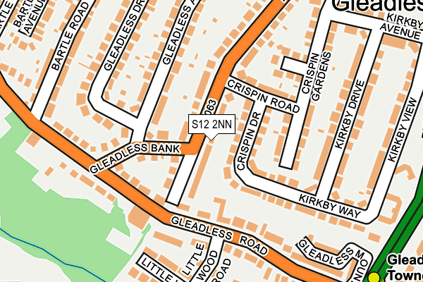 S12 2NN map - OS OpenMap – Local (Ordnance Survey)