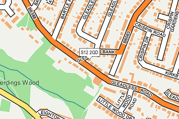 S12 2QD map - OS OpenMap – Local (Ordnance Survey)