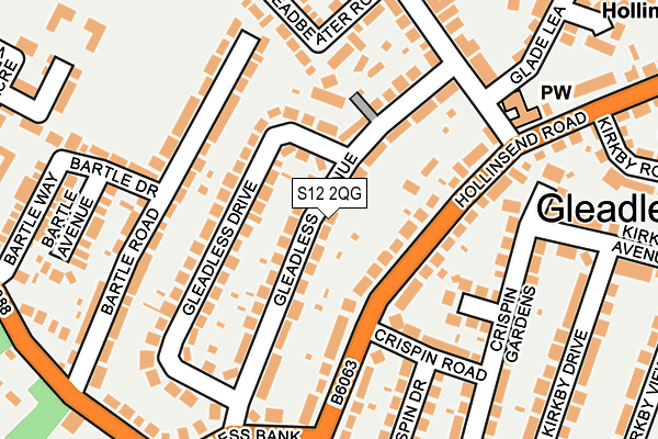 S12 2QG map - OS OpenMap – Local (Ordnance Survey)
