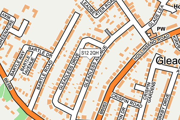 S12 2QH map - OS OpenMap – Local (Ordnance Survey)