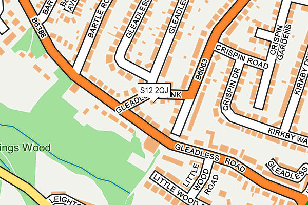 S12 2QJ map - OS OpenMap – Local (Ordnance Survey)