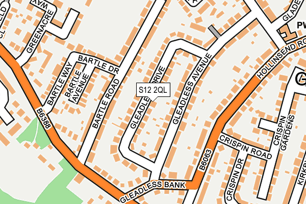 S12 2QL map - OS OpenMap – Local (Ordnance Survey)