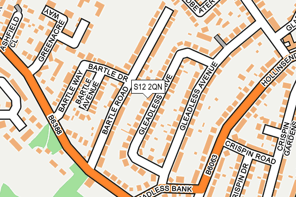 S12 2QN map - OS OpenMap – Local (Ordnance Survey)