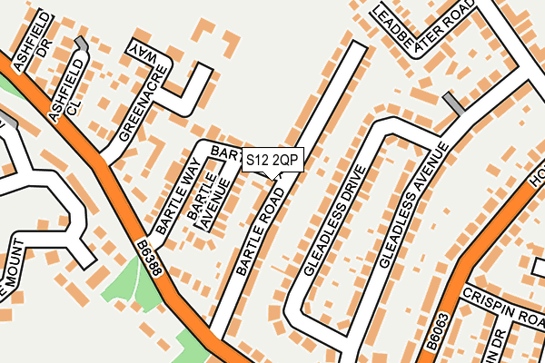 S12 2QP map - OS OpenMap – Local (Ordnance Survey)