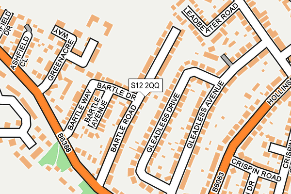 S12 2QQ map - OS OpenMap – Local (Ordnance Survey)