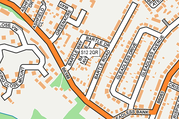 S12 2QR map - OS OpenMap – Local (Ordnance Survey)