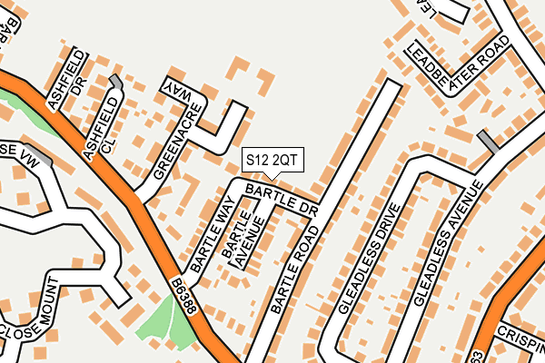 S12 2QT map - OS OpenMap – Local (Ordnance Survey)