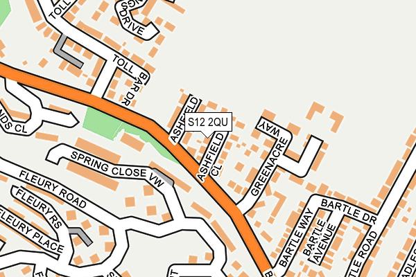 S12 2QU map - OS OpenMap – Local (Ordnance Survey)