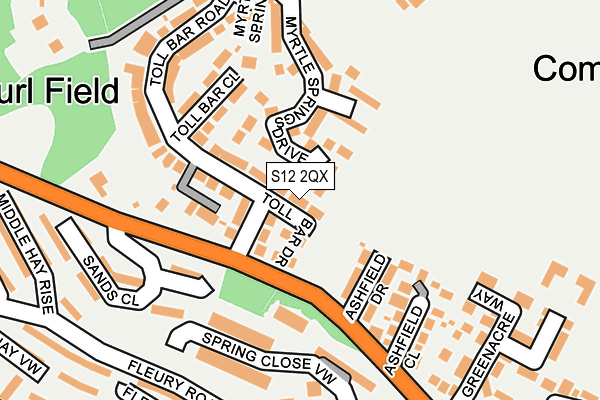 S12 2QX map - OS OpenMap – Local (Ordnance Survey)