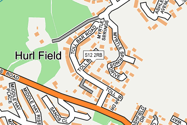 S12 2RB map - OS OpenMap – Local (Ordnance Survey)
