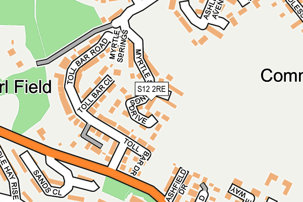 S12 2RE map - OS OpenMap – Local (Ordnance Survey)