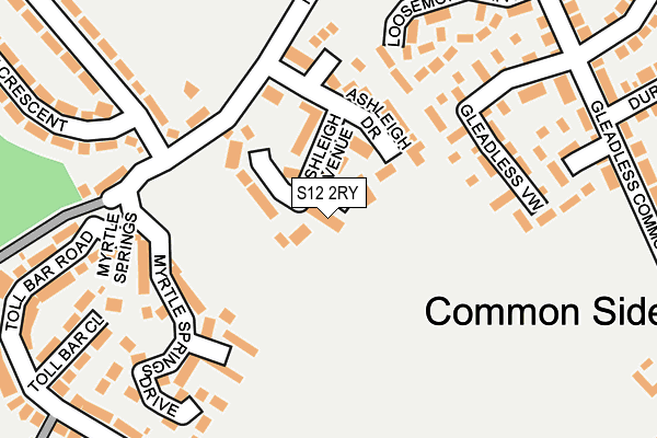 S12 2RY map - OS OpenMap – Local (Ordnance Survey)