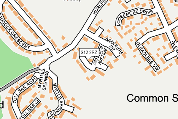 S12 2RZ map - OS OpenMap – Local (Ordnance Survey)