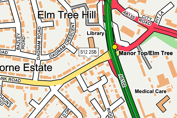 S12 2SB map - OS OpenMap – Local (Ordnance Survey)