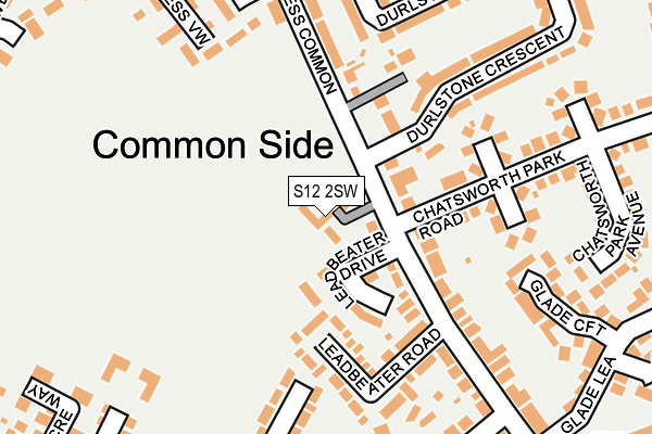 S12 2SW map - OS OpenMap – Local (Ordnance Survey)