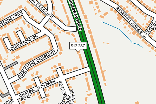 S12 2SZ map - OS OpenMap – Local (Ordnance Survey)