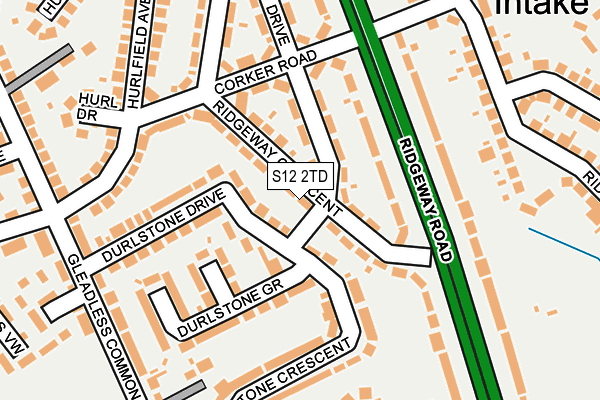 S12 2TD map - OS OpenMap – Local (Ordnance Survey)
