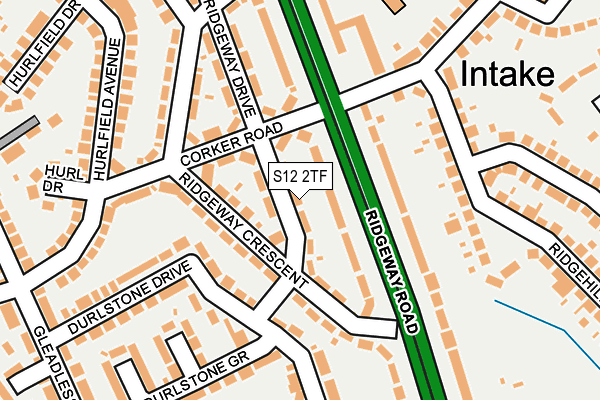 S12 2TF map - OS OpenMap – Local (Ordnance Survey)