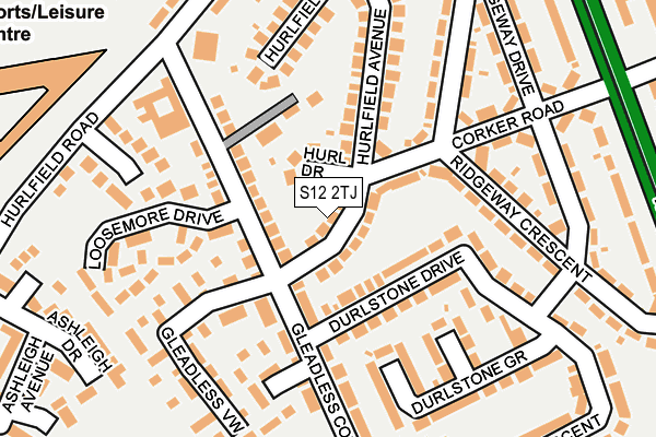 S12 2TJ map - OS OpenMap – Local (Ordnance Survey)