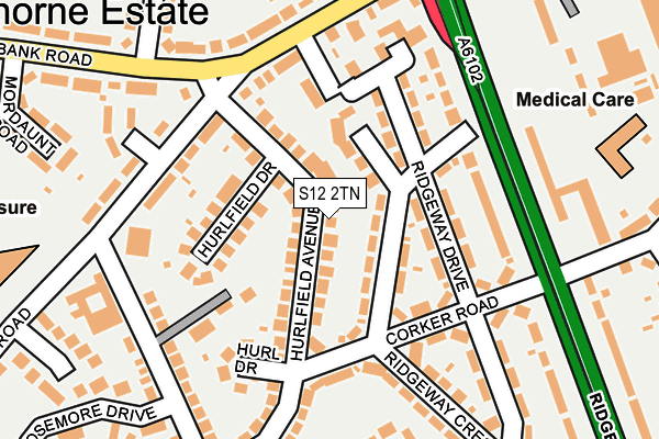 S12 2TN map - OS OpenMap – Local (Ordnance Survey)
