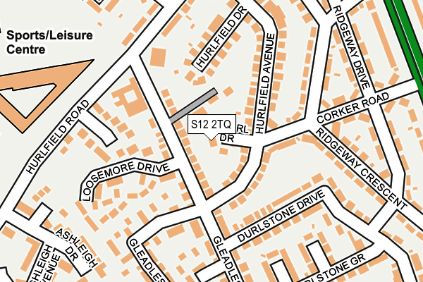 S12 2TQ map - OS OpenMap – Local (Ordnance Survey)