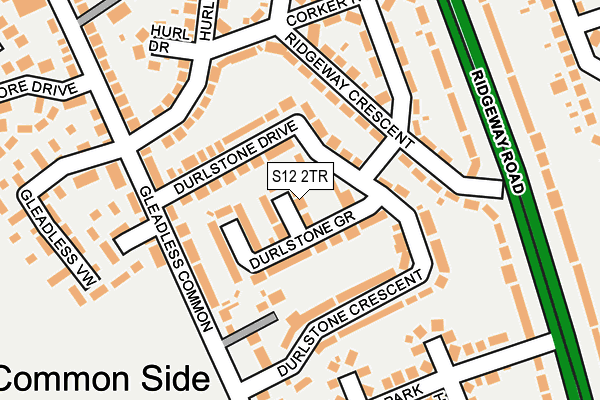 S12 2TR map - OS OpenMap – Local (Ordnance Survey)