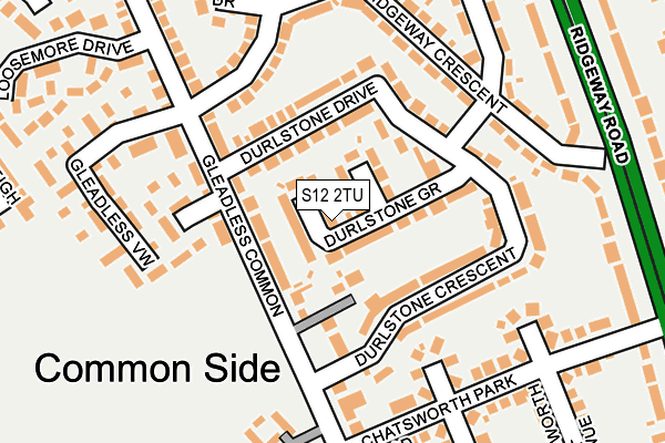 S12 2TU map - OS OpenMap – Local (Ordnance Survey)