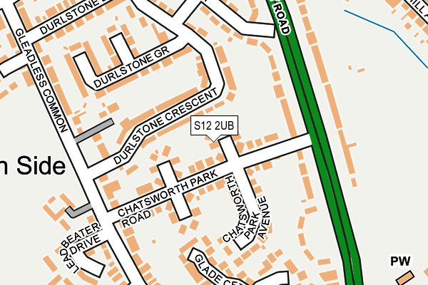 S12 2UB map - OS OpenMap – Local (Ordnance Survey)