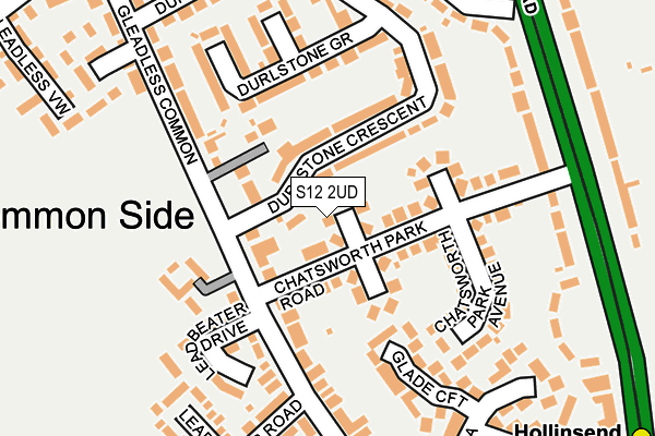 S12 2UD map - OS OpenMap – Local (Ordnance Survey)