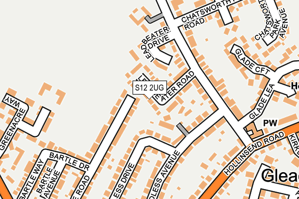 S12 2UG map - OS OpenMap – Local (Ordnance Survey)