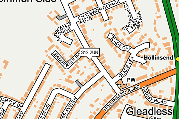 S12 2UN map - OS OpenMap – Local (Ordnance Survey)