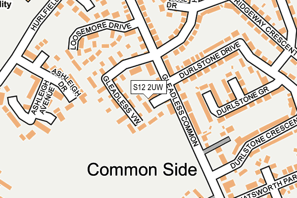 S12 2UW map - OS OpenMap – Local (Ordnance Survey)