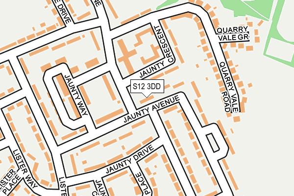 S12 3DD map - OS OpenMap – Local (Ordnance Survey)