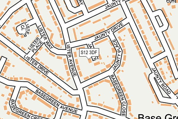S12 3DF map - OS OpenMap – Local (Ordnance Survey)