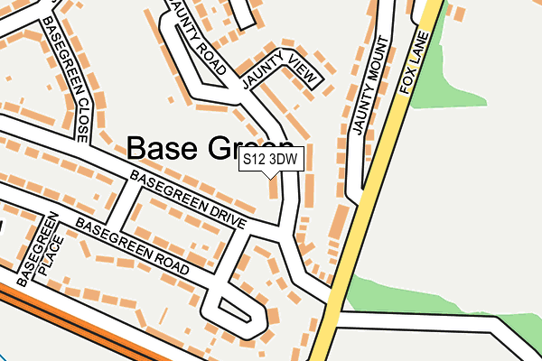 S12 3DW map - OS OpenMap – Local (Ordnance Survey)